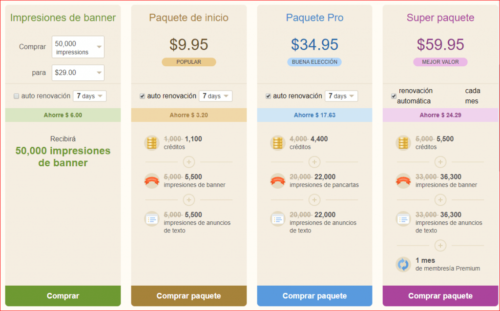 EasyHits4U Comprar impresiones de banner