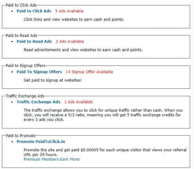 PaidToClick formas de ganar dinero
