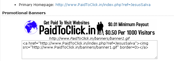 PaidToClick link de referido